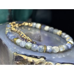 Zestaw 4 bransoletek personalizowanych z kamieni w kolorze kc gold