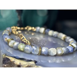 Zestaw 4 bransoletek personalizowanych z kamieni w kolorze kc gold