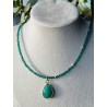 Szmaragdowy zielony naszyjnik z amazonitem złote dodatki