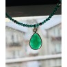 Szmaragdowy zielony naszyjnik z amazonitem złote dodatki