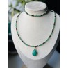 Zestaw bransoletka i naszyjnik szmaragd zielony amazonit awenturyn