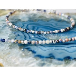 Zestaw sodalit bransoletka naszyjnik srebro 925