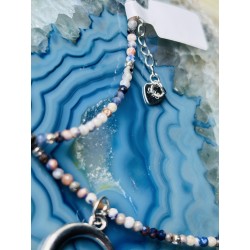 Zestaw sodalit bransoletka naszyjnik srebro 925