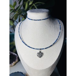 Zestaw lapis lazuli srebro 925 bransoletka naszyjnik