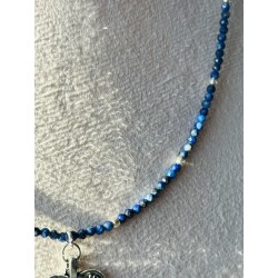 Zestaw lapis lazuli srebro 925 bransoletka naszyjnik