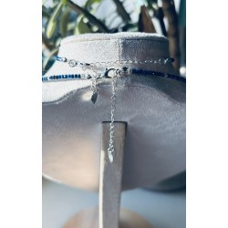 Zestaw lapis lazuli srebro 925 bransoletka naszyjnik