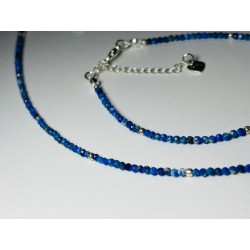 Zestaw lapis lazuli bransoletka naszyjnik srebro 925