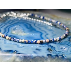 Sodalit Bransoletka z kamienia naturalnego srebrna 925