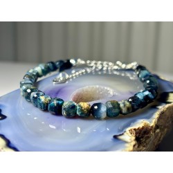 Hawk's eye sokole oko srebro 925 bransoletka kamień naturalny.