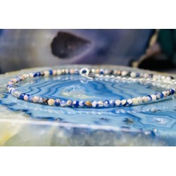 Sodalit Bransoletka z kamienia naturalnego srebrna 925