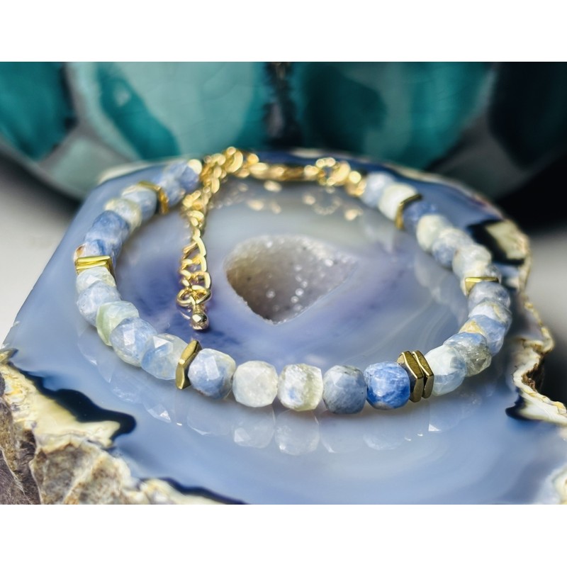 Bransoletka kyanit kwadraty kianit kamienie naturalne