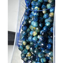 Apatyt ciemny morski fasetowana bransoletka z kamieni