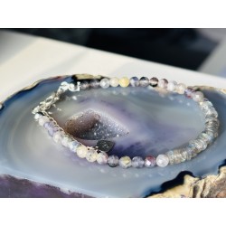Iolit Labradoryt bransoletka z kamienia naturalnego srebro 925
