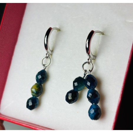 Apatyt kolczyki srebro 925 asymetryczne kamień naturalny