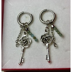 Kolczyki kamienie naturalne Apatyt transparent kluczyk kółka