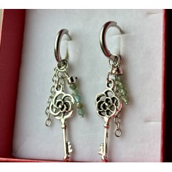 Kolczyki kamienie naturalne Apatyt transparent kluczyk kółka