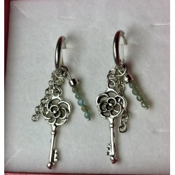 Kolczyki kamienie naturalne Apatyt transparent kluczyk kółka