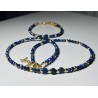 Lapis lazuli naszyjnik i bransoletka kamienie naturalne złoty zestaw